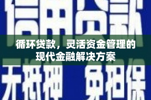 光明新区循环贷款，灵活资金管理的现代金融解决方案