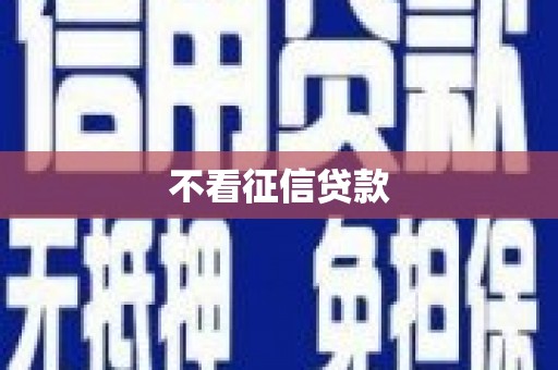 光明新区不看征信贷款
