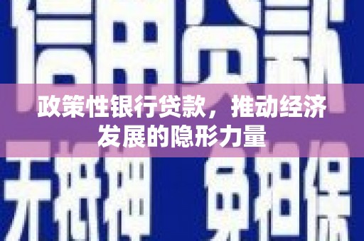 光明新区政策性银行贷款，推动经济发展的隐形力量