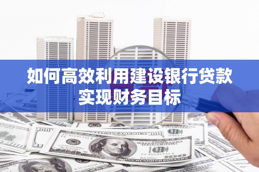 光明新区如何高效利用建设银行贷款实现财务目标