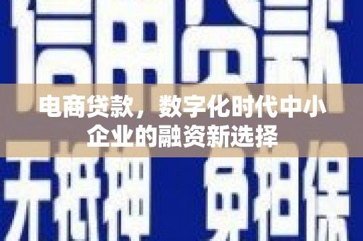 光明新区电商贷款，数字化时代中小企业的融资新选择
