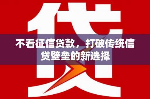光明新区不看征信贷款，打破传统信贷壁垒的新选择