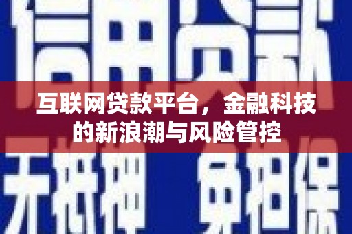 光明新区互联网贷款平台，金融科技的新浪潮与风险管控