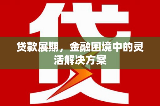 光明新区贷款展期，金融困境中的灵活解决方案