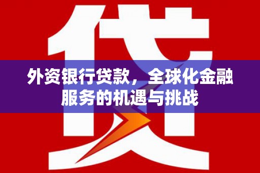 光明新区外资银行贷款，全球化金融服务的机遇与挑战