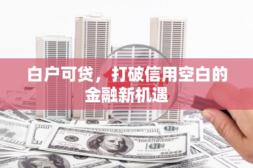 光明新区白户可贷，打破信用空白的金融新机遇