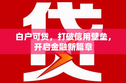 光明新区白户可贷，打破信用壁垒，开启金融新篇章