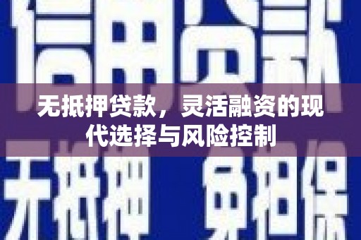光明新区无抵押贷款，灵活融资的现代选择与风险控制