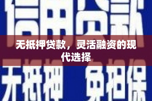 光明新区无抵押贷款，灵活融资的现代选择