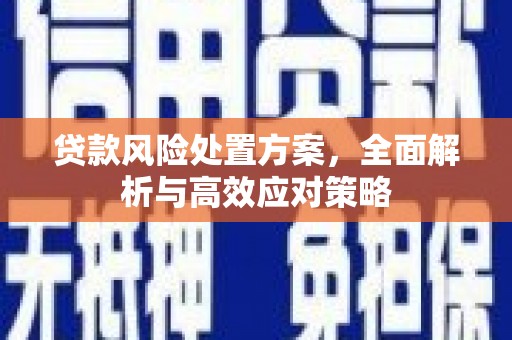 光明新区贷款风险处置方案，全面解析与高效应对策略