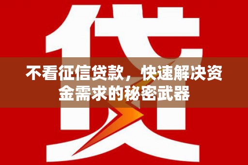 光明新区不看征信贷款，快速解决资金需求的秘密武器