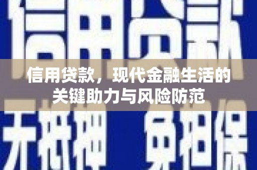 光明新区信用贷款，现代金融生活的关键助力与风险防范